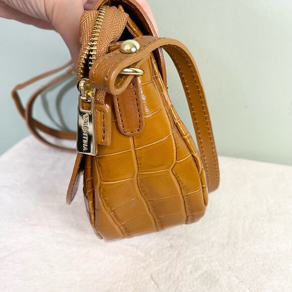 Valentina Today Is Your Best Day Italian Leather Crocodile Print Crossbody Bag - Picture 3 of 10